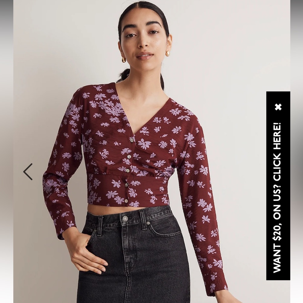 NWT Madewell V-Neck Button Front Shirt